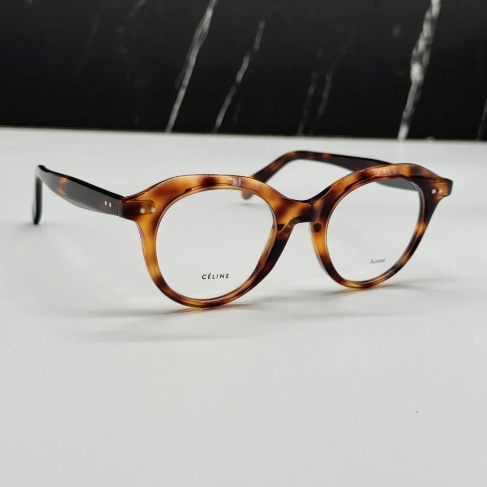 NEW CELINE CL41458 086 HAVANA ROUND UNISEX CELINE EYEGLASSES